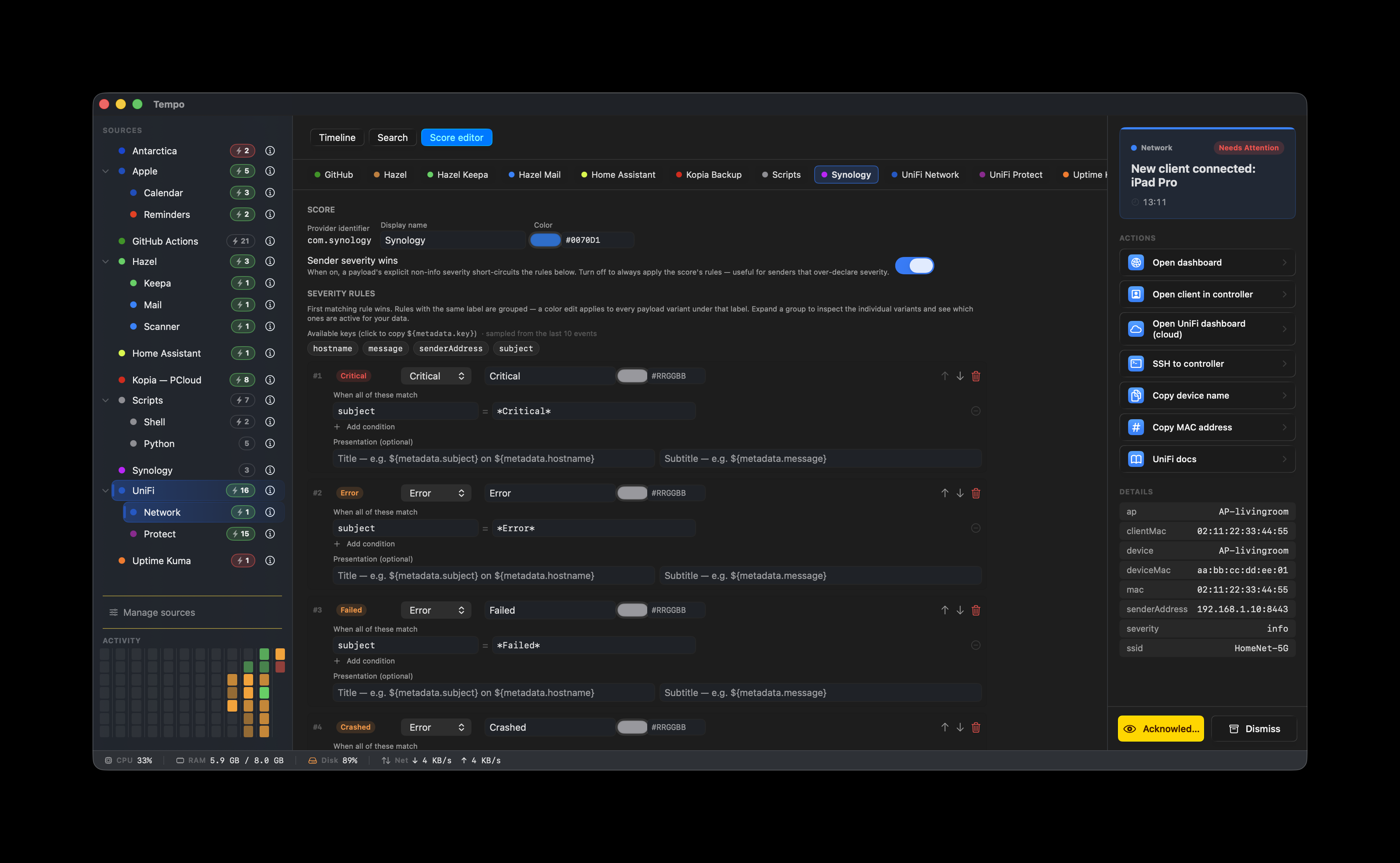 Score Editor — Synology