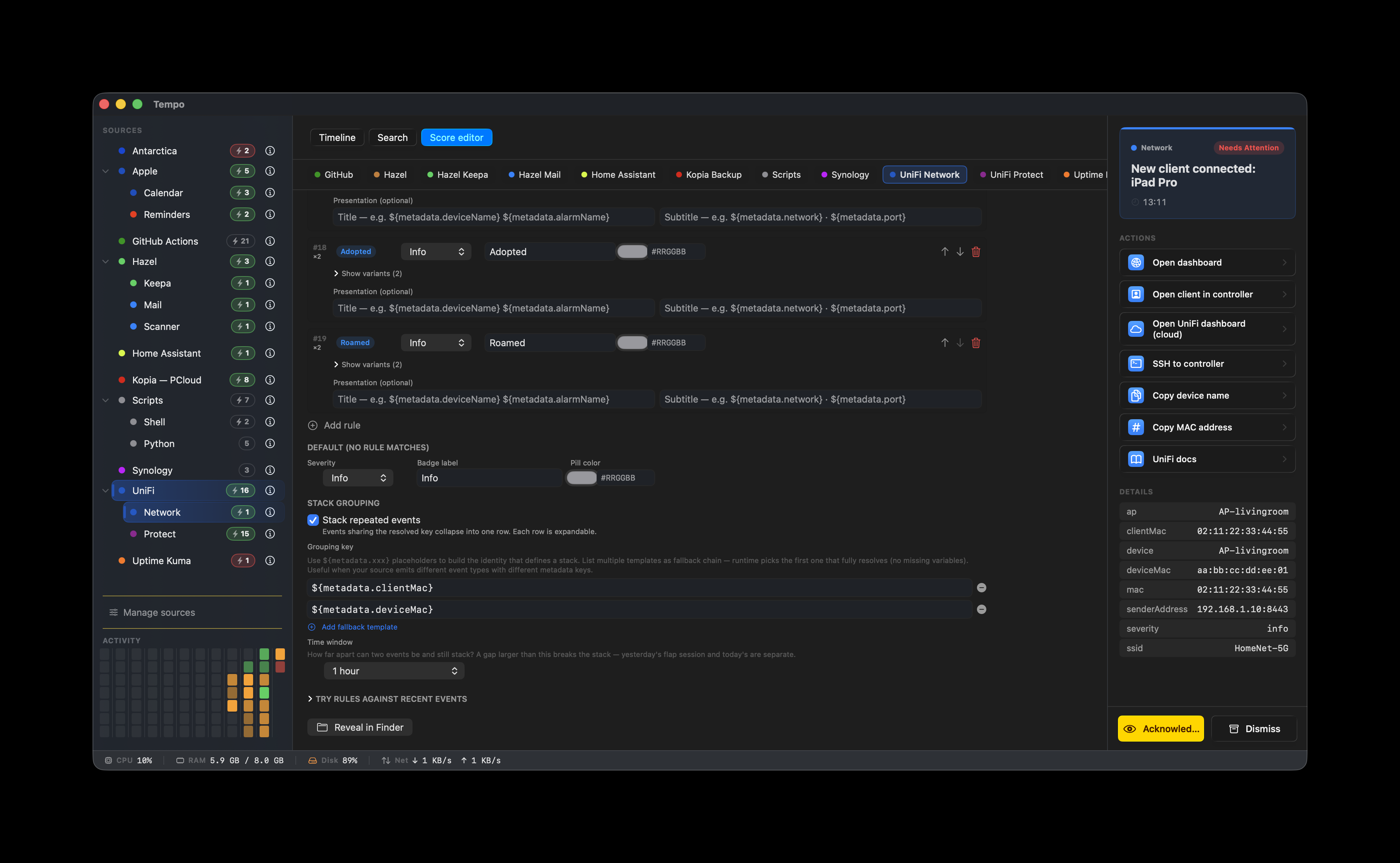 Score Editor — UniFi